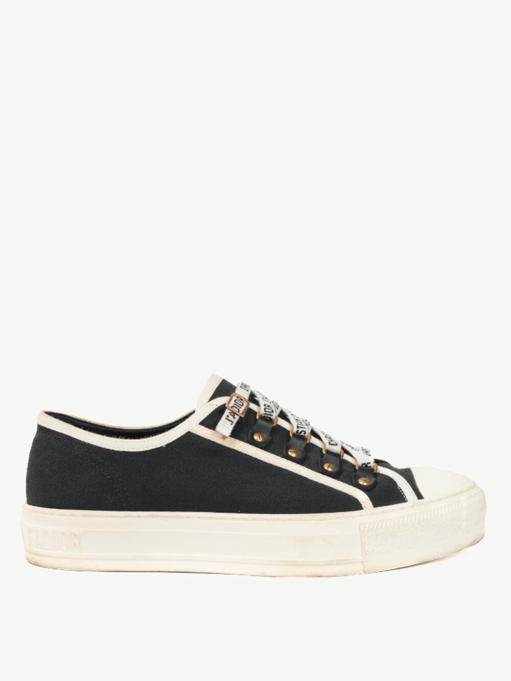 Christian Dior Walk'N'Dior Black Canvas Lace-Up Low-Top Sneakers